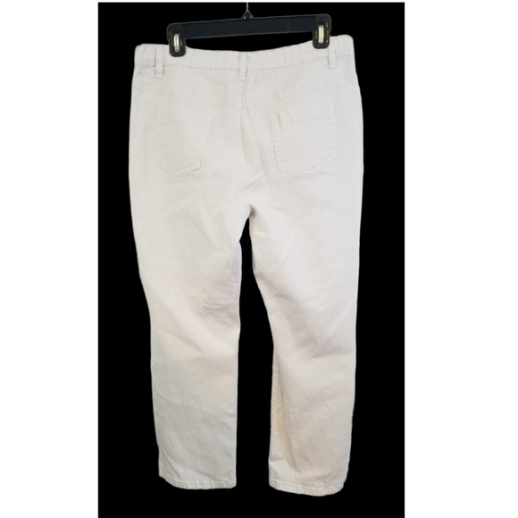 DG2 Diane Gilman Size 14P Off White Crinkle Jeans - Picture 2 of 4